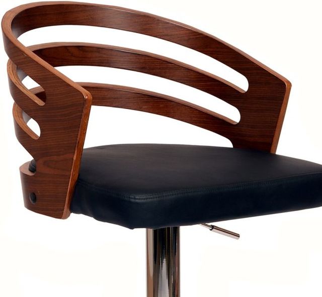 Armen Living Adele Black/Chrome/Walnut Swivel Bar Stool-3