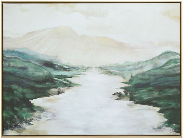 Renwil® Everren Molto Hand-Painted Landscape Painting in Bleached Wood Frame-0