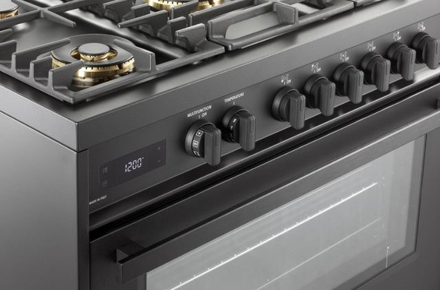 Verona® Ultima Midnight 36" Matte Black Pro Style Dual Fuel Range-3