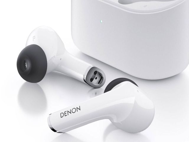 Denon® White Wireless Noise Cancelling Earbuds-2