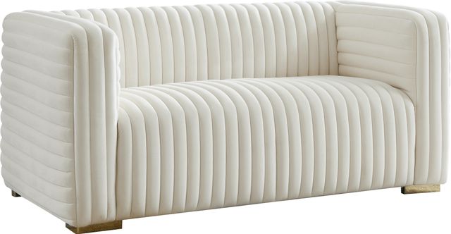 Meridian Furniture Ravish Cream Velvet Loveseat-0