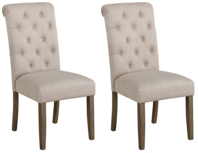 Coaster® Balboa 2-Piece Rustic Brown/Beige Tufted Back Side Chairs-0