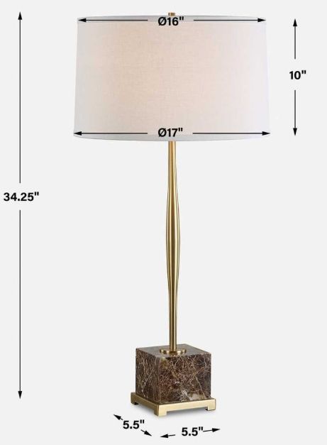 Uttermost® Booker Antique Brass/Brown Table Lamp-2