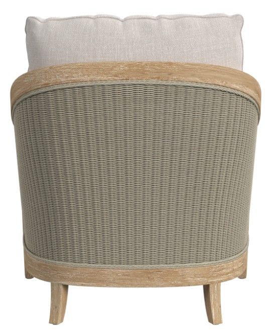 Sunset West Cambria Latte/Natural Teak/Wicker Outdoor Club Chair with Canvas Canvas Cushion-3