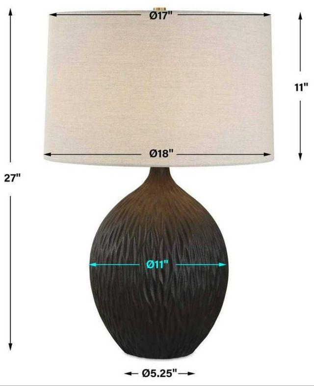 Uttermost® Levee Light Gray Table Lamp with Satin Black Base-2