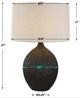 Uttermost® Levee Light Gray Table Lamp with Satin Black Base-2