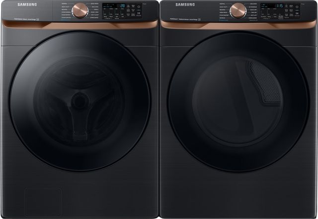 Samsung Bespoke Brushed Black Front Load Washer & Electric Dryer Laundry Pair-0
