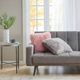 Olliix by CosmoLiving Cleo Grey Ombre Print Shaggy Fur Pillow-3