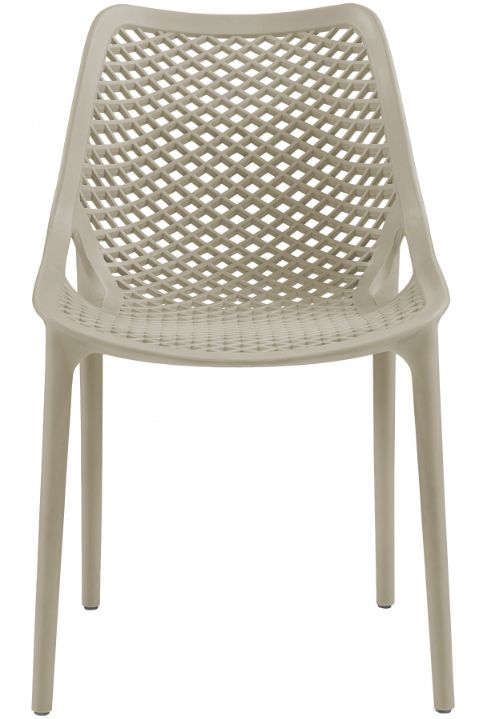 Meridian Furniture Mykonos Taupe Plastic Outdoor Patio Dining Side Chair-3