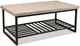 Riverside Furniture Capri Alabaster Travertine Stone Top Coffee Table with Black Base-0
