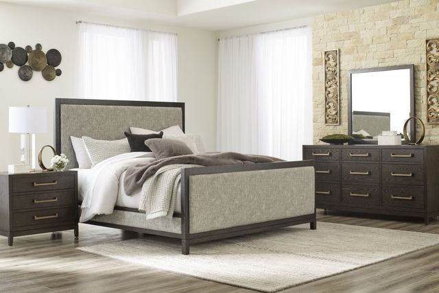 Signature Design by Ashley® Burkhaus 2-Piece Brown King Upholstered Bed Set-3