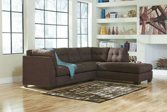 Benchcraft® Maier 2-Piece Walnut Right-Arm Facing Sectional and Chaise-1