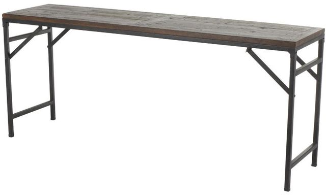 Deco Marche Dark Brown Console Table with Black Base-1