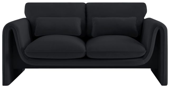 Meridian Furniture Sloan Black Velvet Loveseat-1