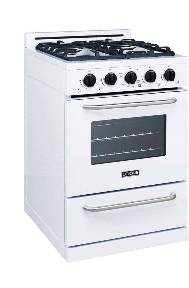 Unique® Appliances Classic 24" White Freestanding Liquid Propane Gas Range-2