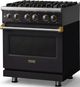 Viking® 5 Series 30" Onyx Pro Style Dual Fuel (LP) Range with Brushed Brass Trim-3