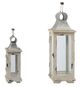 A & B Home Evelyn 2-Piece Silver/White Lantern Set-1