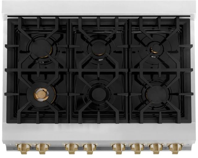 ZLINE Autograph Edition 36" Stainless Steel Pro Style Dual Fuel Range with White Matte Door-2