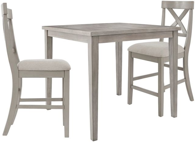 Signature Design by Ashley® Parellen 3 Piece Gray Counter Height Dining Set-0