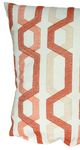 A & B Home Beige/Orange/White Cotton Throw Pillow-1