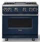 Viking® 7 Series 36" Slate Blue Pro Style Liquid Propane Gas Range with 12" Reversible Griddle-0