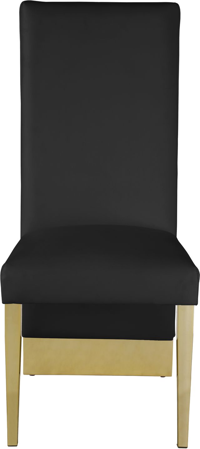 Meridian Furniture Porsha Black/Gold Vegan Leather Dining Chair-1