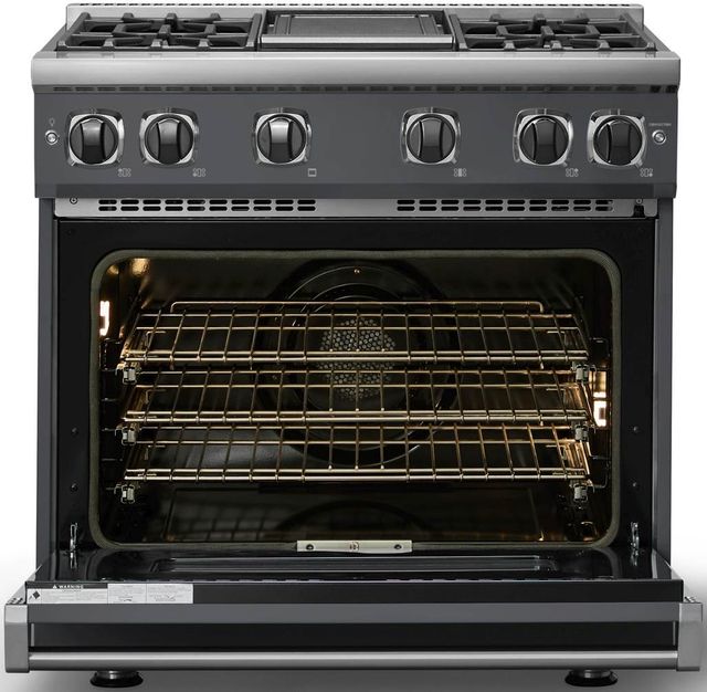 Viking® 7 Series 36" Cast Black Pro Style Natural Gas Range with 12" Reversible Griddle-1