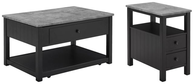 Signature Design by Ashley® Ezmonei 2-Piece Black/Gray Living Room Tables Set-0