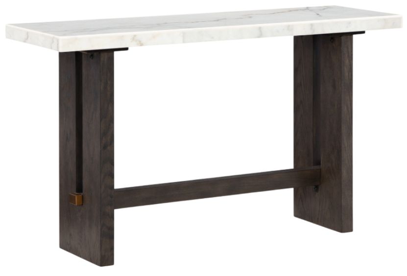 Signature Design by Ashley® Burkhaus White Sofa Table with Dark Brown Base