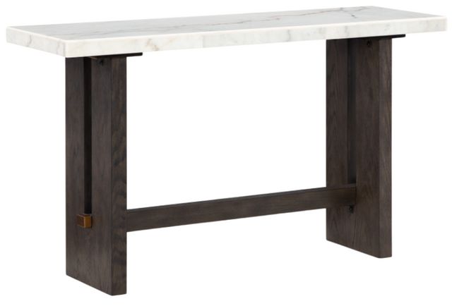 Signature Design by Ashley® Burkhaus White Sofa Table with Dark Brown Base-0
