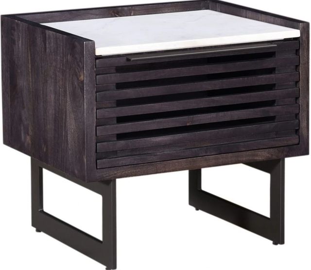 Moe's Home Collection Paloma Black Nightstand with White Marble Top-0