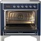 Ilve® Majestic III 36" Midnight Blue Pro Style Induction Range with Solid Door and Chrome Trim-1