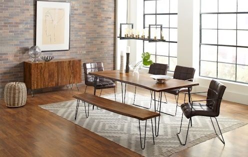 Jofran Inc. Nature's Edge Chestnut 79" Dining Table with Black Base-1