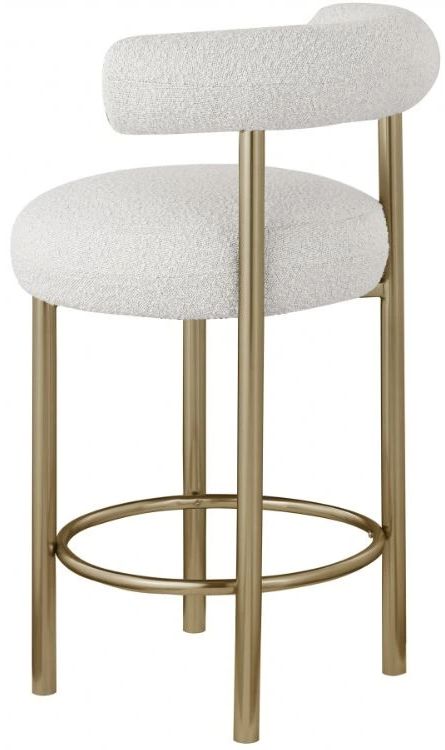 Meridian Furniture Bordeaux Brushed Brass/Cream Stool-3