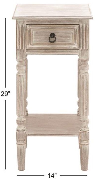 Deco Marche Washed White Side Table-3