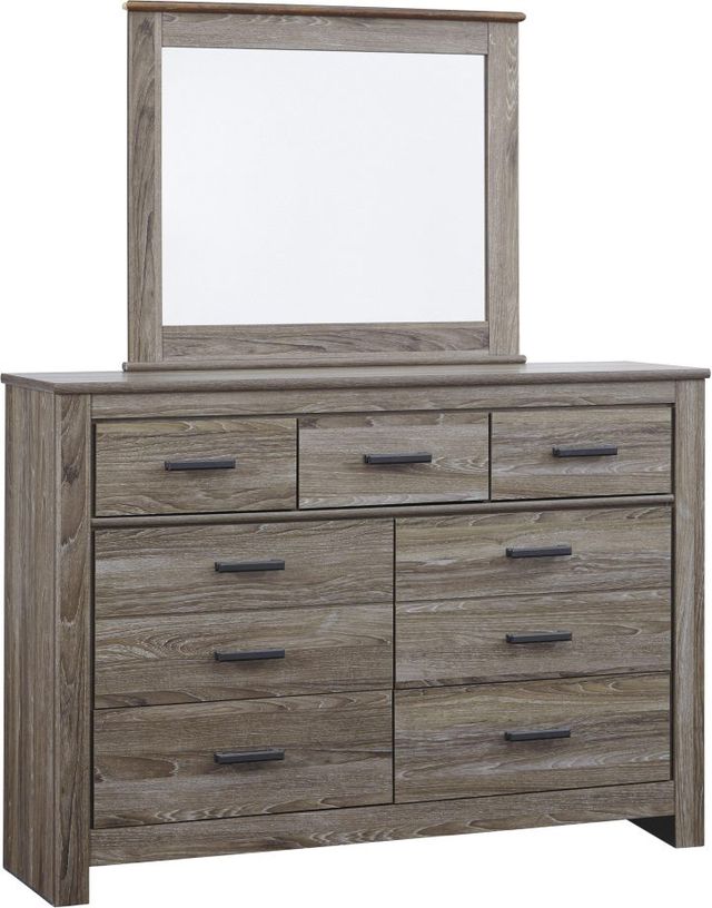 Signature Design by Ashley® Zelen 2-Piece Warm Gray Queen Panel Bed Set-2