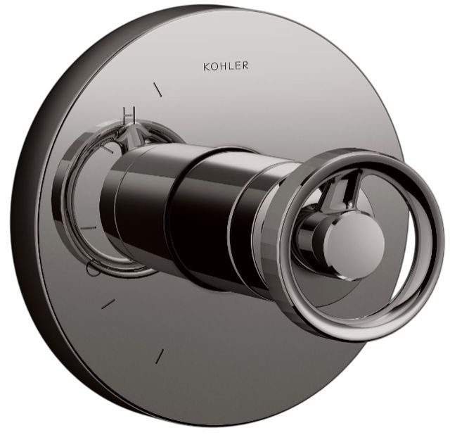 KOHLER® Components® Rite-Temp® Vibrant Titanium Valve Trim with Industrial Handle-0