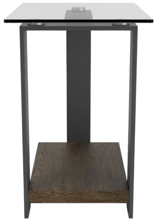 Riverside Furniture Cortland Tempered Chairside Table with Saddle Oak Base-3
