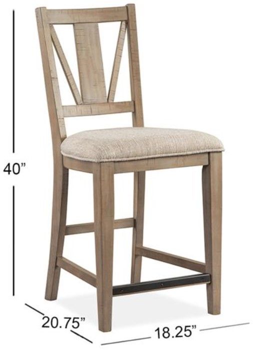 Magnussen Home® Paxton Place Baja Fog/Dovetail Gray Counter Chair-2