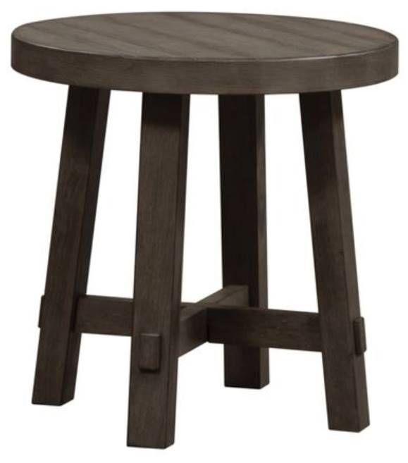Liberty Furniture Modern Farmhouse Dusty Charcoal Splay Leg End Table