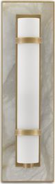 Currey & Company Bagno Bruneau Antique Brass/Natural Alabaster/White Wall Sconce-2