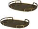Dovetail Furniture Fatima 2-Piece Antique Brass Tray Set-0