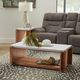 Flexsteel® Lincoln White Coffee Table with Walnut Base and Casters-1