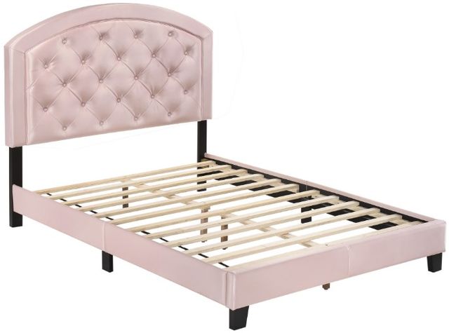 Crown Mark Gaby Pink Platform Adjustable Headboard bed-1