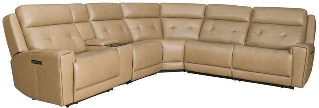 Liberty Furniture Carrington 6-Piece York Sand Leather L-Shape Power Reclining Sectional Sofa-0