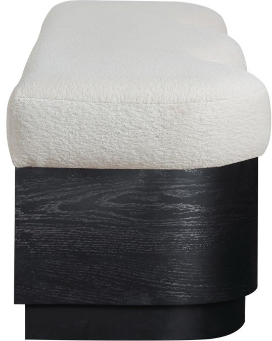 Meridian Furniture Savoy Cream/Black Upholstered Bench-2