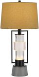 Cal® Lighting & Accessories Vallda Cement/Concrete/Matte Black Table Lamp-1