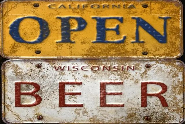 Classy Art License Plate Bar Open by Jean Plout Wall Art-1