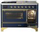 Ilve® Majestic III 48" Midnight Blue Pro Style Dual Fuel Liquid Propane Range with Triple Glass Door and Brass Trim-4