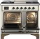 Ilve® Majestic III 40" Antique White Pro Style Dual Fuel Liquid Propane Range with Triple Glass Door and Burnished Trim-4